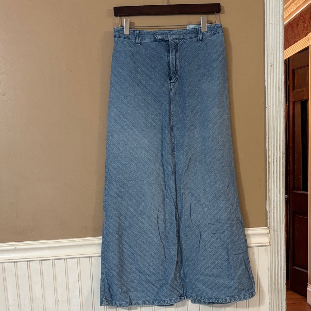 Newport News Light Blue A-Line Skirt